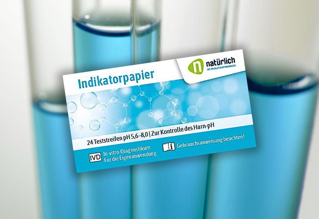 Bild von Teststreifen zur Kontrolle des Harn-Ph